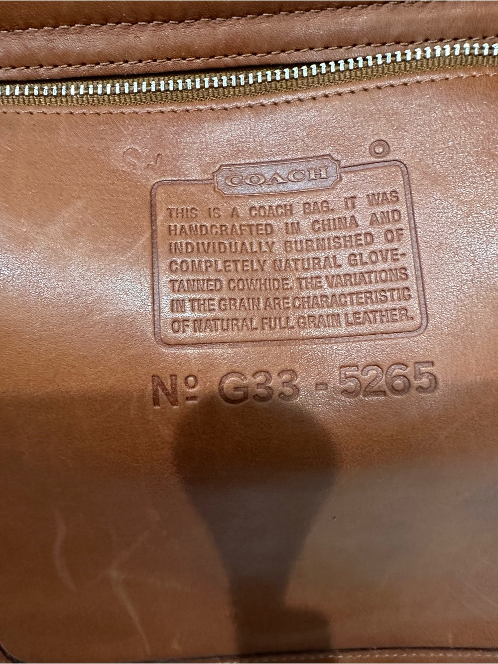 Vintage Coach Glove Tanned Leather Briefcase Bag | 1993 Cognac Camel with COA - Picture 14 of 17